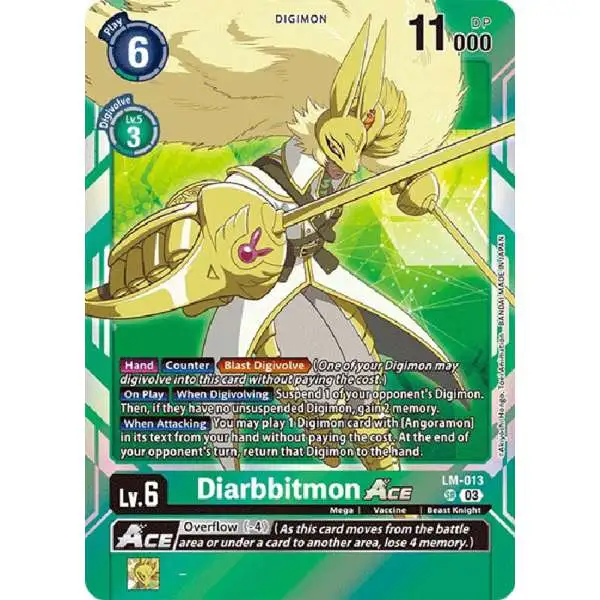 Digimon Trading Card Game Exceed Apocalypse Super Rare Diarbbitmon Ace LM-013 [English Exclusive]