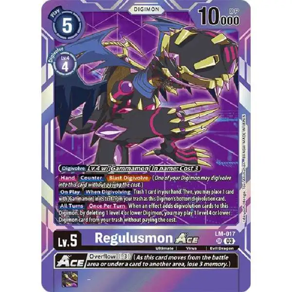 Digimon Trading Card Game Exceed Apocalypse Super Rare Regulusmon Ace LM-017 [English Exclusive]
