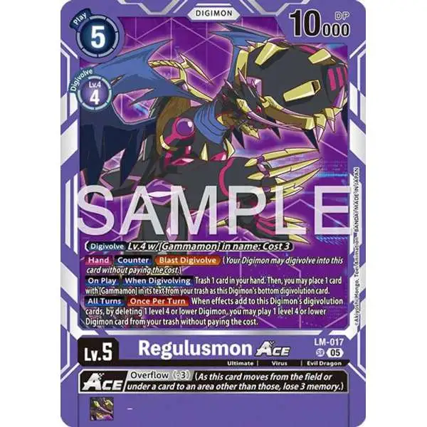 Trading Card Game Advanced Booster Digimon Generation Super Rare Regulusmon ACE LM-017 [Reprint]
