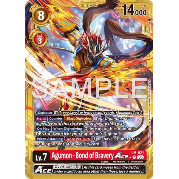 Trading Card Game Advanced Booster Digimon Generation Promo Agumon LM-021 [Gold Border]