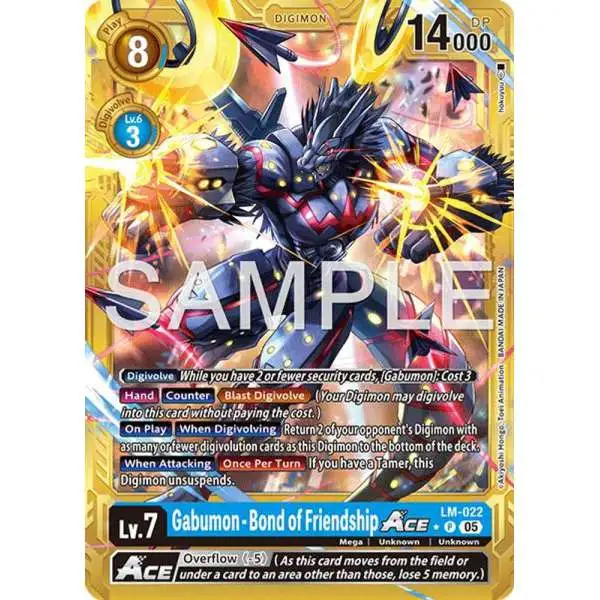 Trading Card Game Advanced Booster Digimon Generation Promo Gabumon LM-022 [Gold Border]