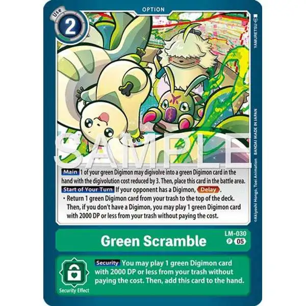 Trading Card Game Advanced Booster Digimon Generation Promo Green Scramble LM-030 [Reprint]