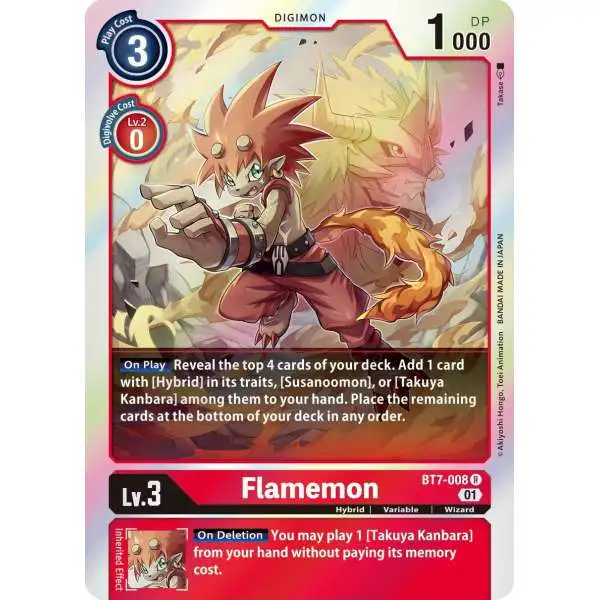 Digimon Trading Card Game Next Adventure Rare Flamemon BT7-008