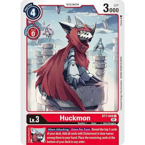 Digimon Trading Card Game Next Adventure Common Huckmon BT7-009