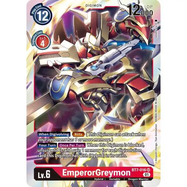 Digimon Trading Card Game Next Adventure Super Rare EmperorGreymon BT7-016