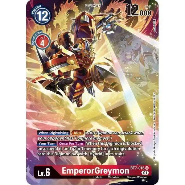 Digimon Trading Card Game Next Adventure Super Rare EmperorGreymon BT7-016 [Alternate Art]