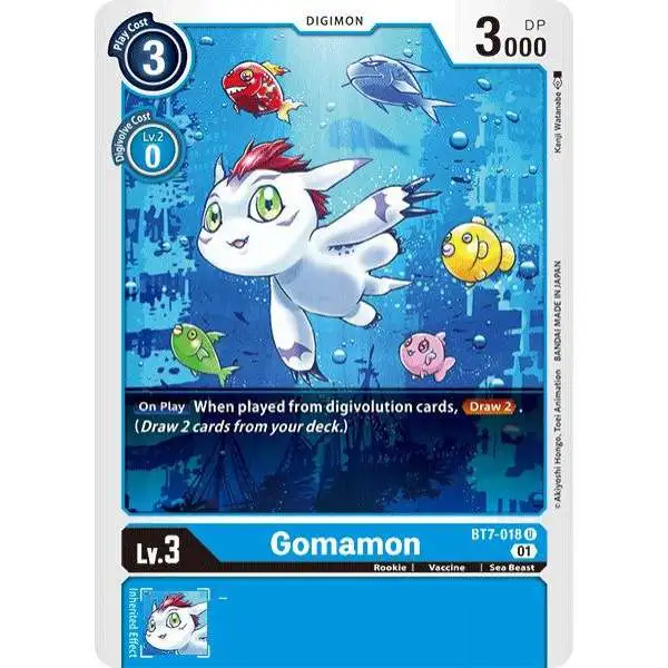 Digimon Trading Card Game Next Adventure Uncommon Gomamon BT7-018