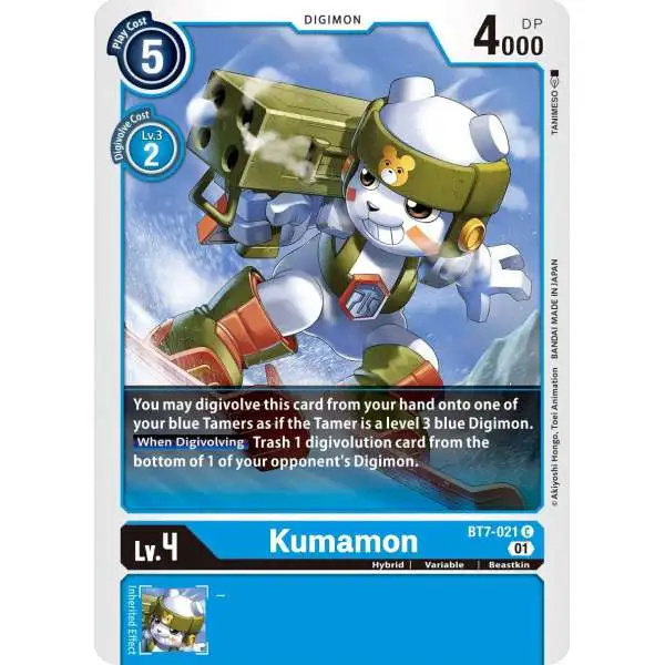 Digimon Trading Card Game Next Adventure Common Kumamon BT7-021