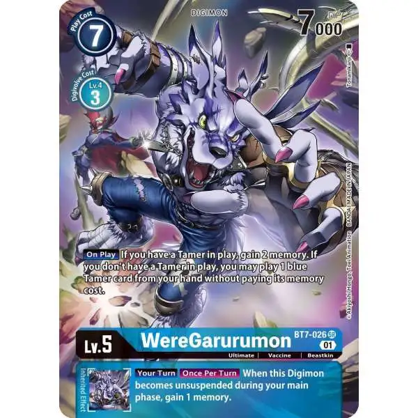 Digimon Trading Card Game Next Adventure Super Rare WereGarurumon BT7-026 [Alternate Art]