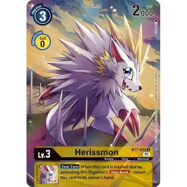 Digimon Trading Card Game Next Adventure Rare Herissmon BT7-031 [Alternate Art]