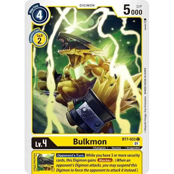 Digimon Trading Card Game Next Adventure Common Bulkmon BT7-033