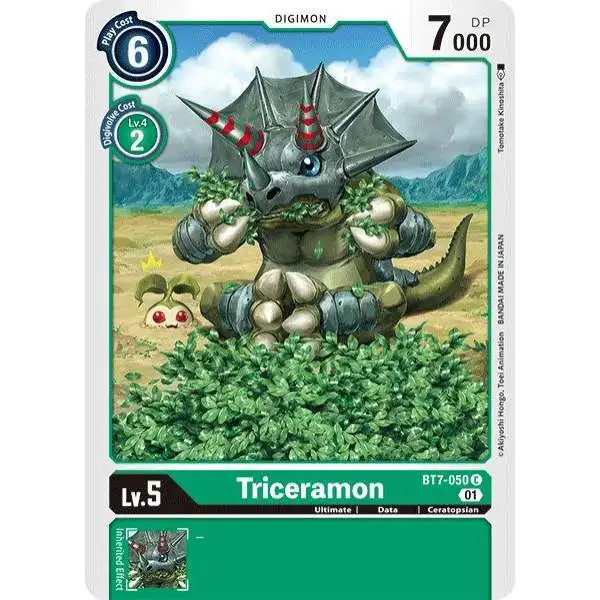 Digimon Trading Card Game Blast Ace Single Card Common Triceramon BT14 ...