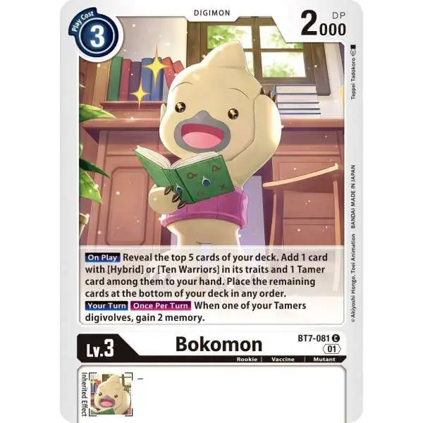 Digimon Trading Card Game Next Adventure Common Bokomon BT7-081