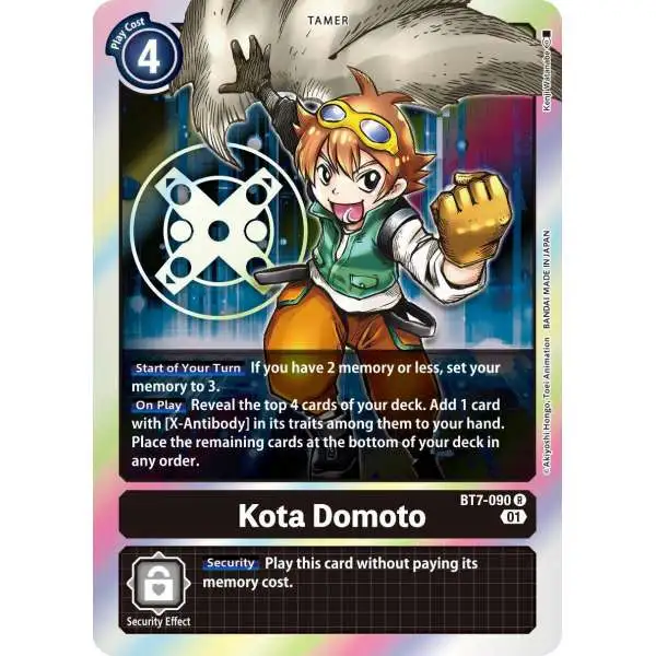 Digimon Trading Card Game Next Adventure Rare Kota Domoto BT7-090