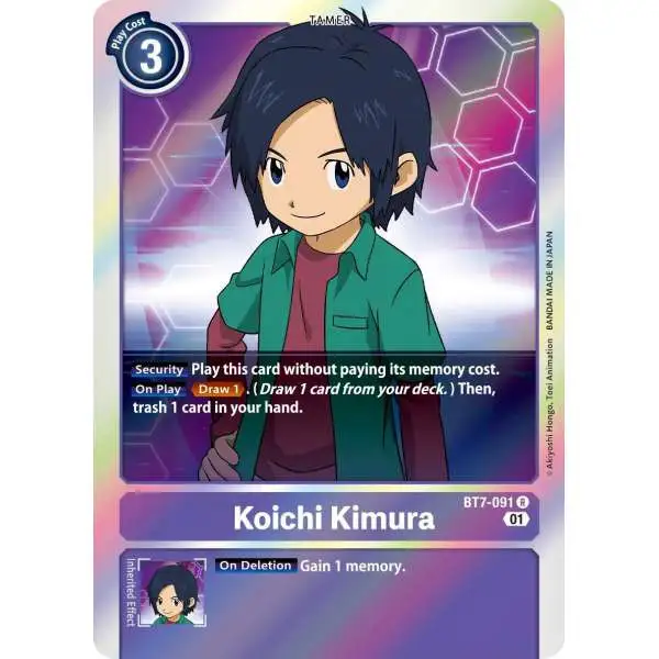 Digimon Trading Card Game Next Adventure Rare Koichi Kimura BT7-091