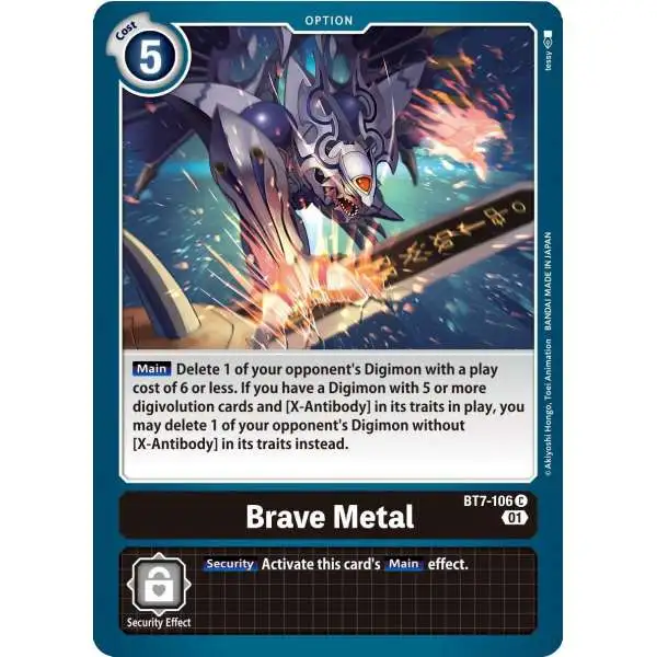 Digimon Trading Card Game Next Adventure Common Brave Metal BT7-106