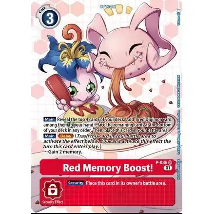 Digimon Trading Card Game Promo Cards Promo Red Memory Boost! P-035