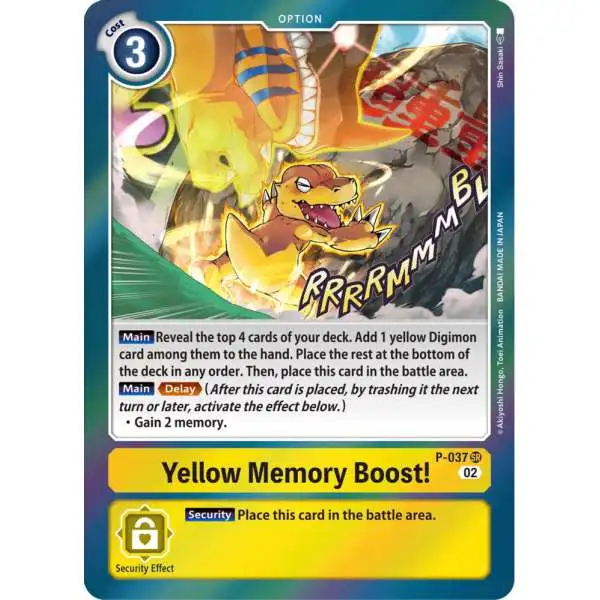 Digimon Trading Card Game Resurgence Booster Promo Yellow Memory Boost! P-037 [Reprint]