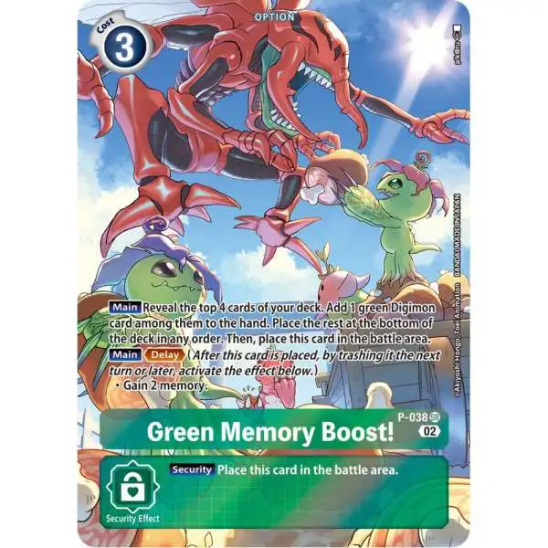 Digimon Trading Card Game Promo Green Memory Boost! P-038 [Digimon Adventure Box 2]