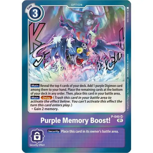 Digimon Trading Card Game Promo Purple Memory Boost! P-040