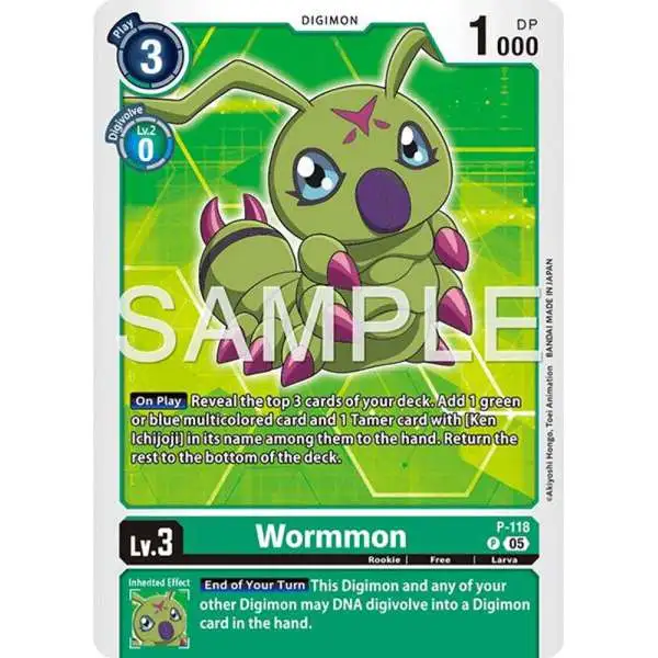 Trading Card Game Advanced Booster Digimon Generation Promo Wormmon P-118 [Reprint]