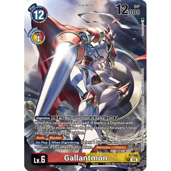 Digimon Trading Card Game World Convergence Promo Gallantmon P-186 [Illustration Celebration Pack]
