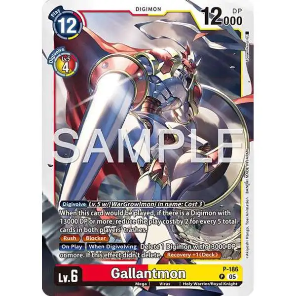 Trading Card Game Advanced Booster Digimon Generation Promo Gallantmon P-186 [Reprint]