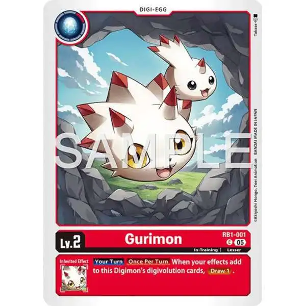 Trading Card Game Advanced Booster Digimon Generation Common Gurimon RB1-001 [Reprint]