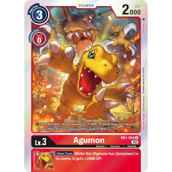 Digimon Trading Card Game Resurgence Booster Rare Agumon RB1-004