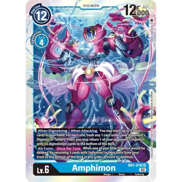 Digimon Trading Card Game Resurgence Booster Super Rare Amphimon RB1-016
