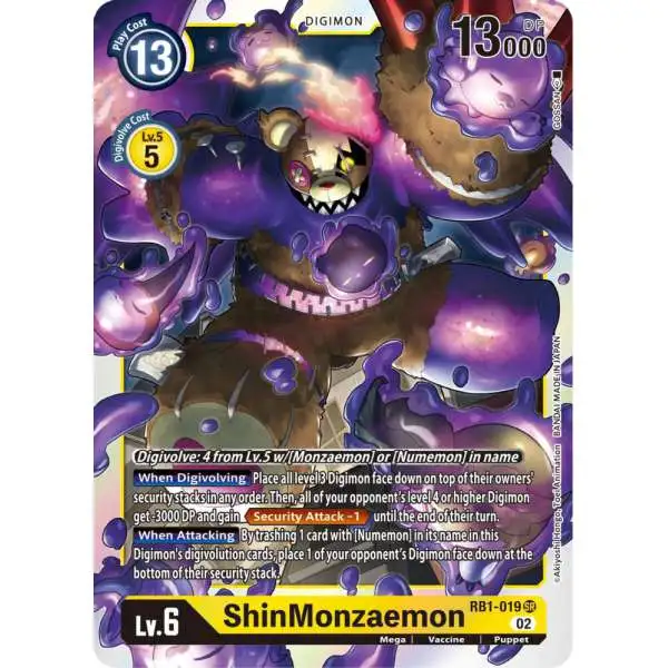 Digimon Trading Card Game Resurgence Booster Super Rare ShinMonzaemon RB1-019