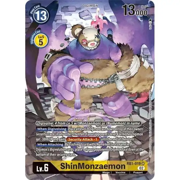 Digimon Trading Card Game Resurgence Booster Super Rare ShinMonzaemon RB1-019 [Textured Alternate Art]