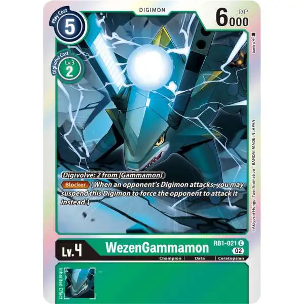 Digimon Trading Card Game Resurgence Booster Common WezenGammamon RB1-021