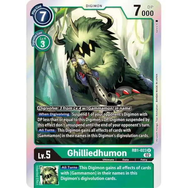 Digimon Trading Card Game Resurgence Booster Rare Ghilliedhumon RB1-023
