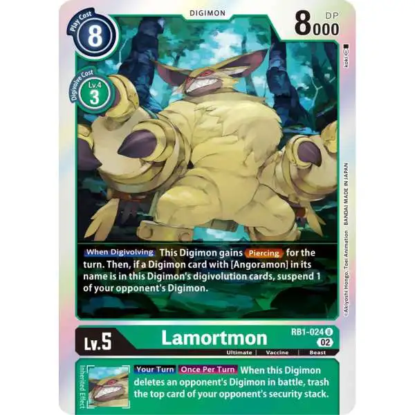 Digimon Trading Card Game Resurgence Booster Uncommon Lamortmon RB1-024