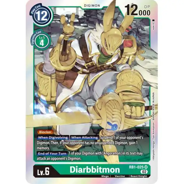 Digimon Trading Card Game Resurgence Booster Super Rare Diarbbitmon RB1-025