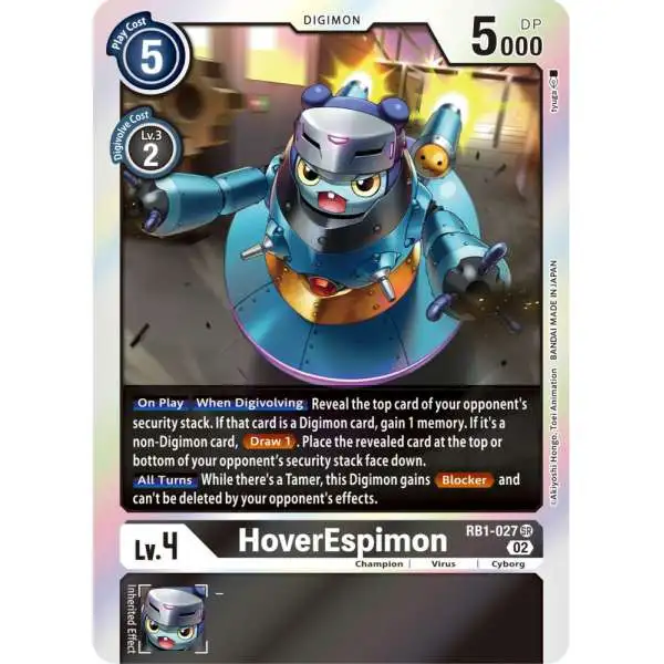 Digimon Trading Card Game Resurgence Booster Super Rare HoverEspimon RB1-027