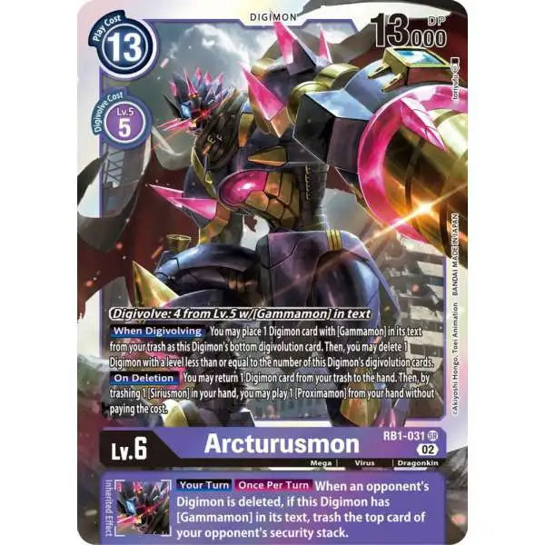 Digimon Trading Card Game Resurgence Booster Super Rare Arcturusmon RB1-031