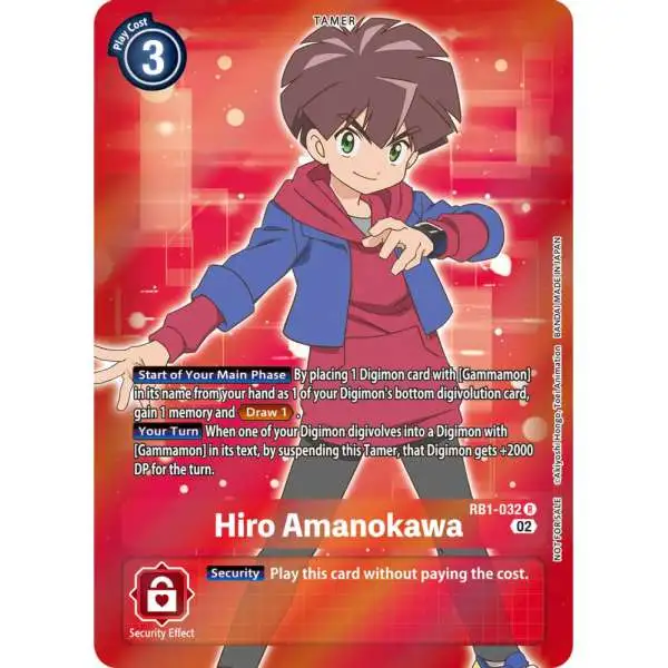 Digimon Trading Card Game Resurgence Booster Rare Hiro Amanokawa RB1-032 [Promo Pack]