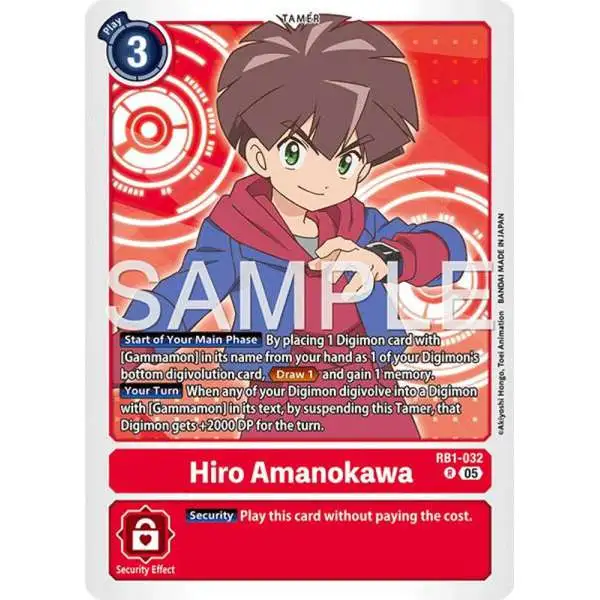 Trading Card Game Advanced Booster Digimon Generation Rare Hiro Amanokawa RB1-032 [Reprint]