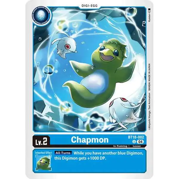 Digimon Trading Card Game Release Special Booster 2.0 Uncommon Chapmon BT18-002