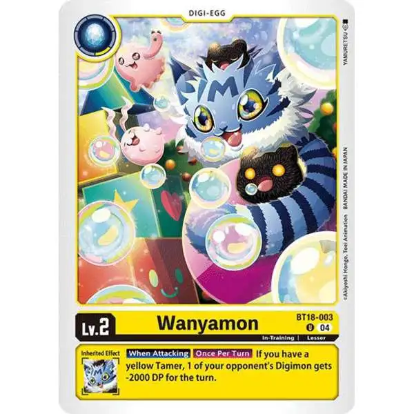 Digimon Trading Card Game Release Special Booster 2.0 Uncommon Wanyamon BT18-003