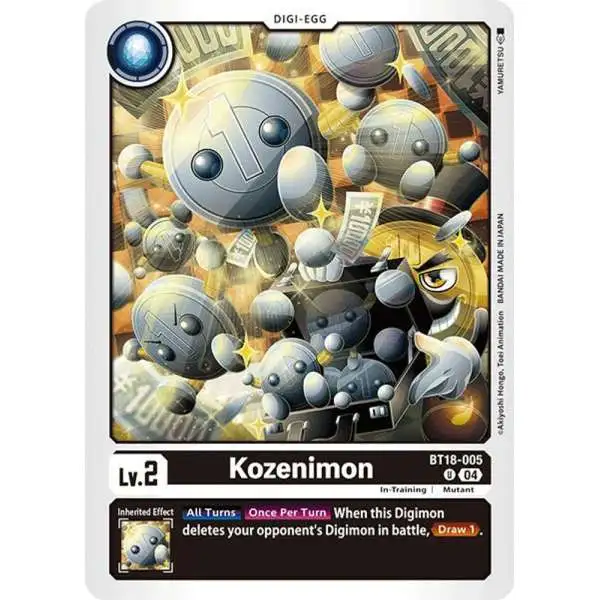 Digimon Trading Card Game Release Special Booster 2.0 Uncommon Kozenimon BT18-005