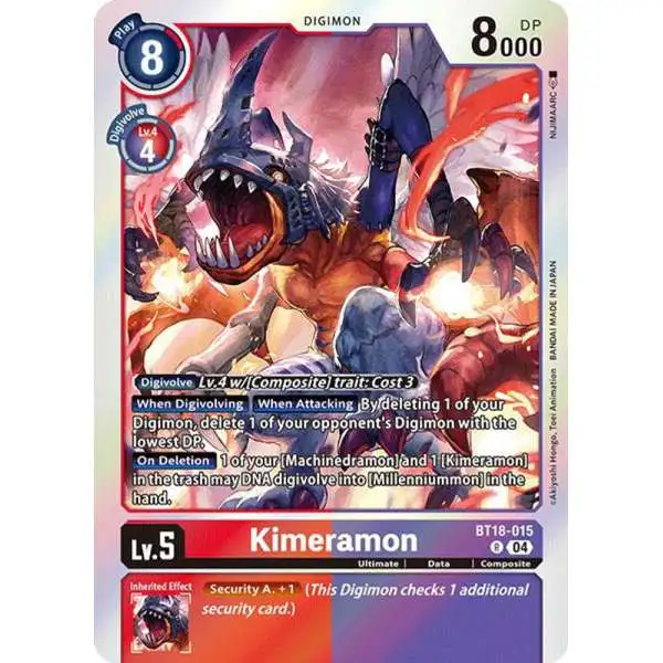 Digimon Trading Card Game Release Special Booster 2.0 Rare Kimeramon - BT18-015 BT18-015