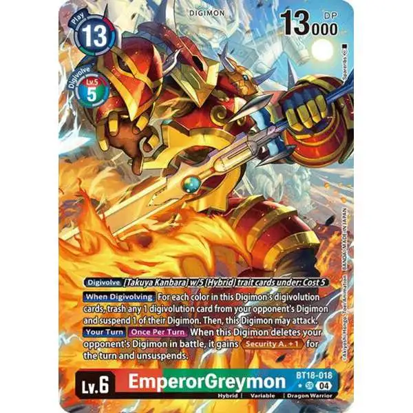 Digimon Trading Card Game Release Special Booster 2.0 Super Rare EmperorGreymon BT18-018 [Alternate Art]