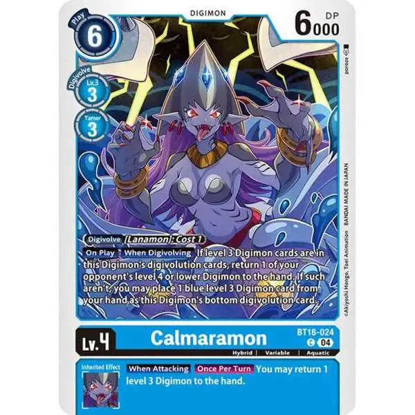 Digimon Trading Card Game Release Special Booster 2.0 Common Calmaramon BT18-024