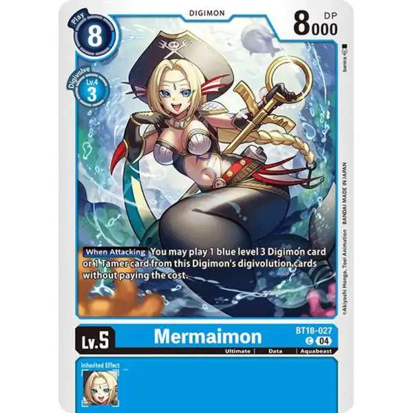 Digimon Trading Card Game Release Special Booster 2.0 Common Mermaimon BT18-027