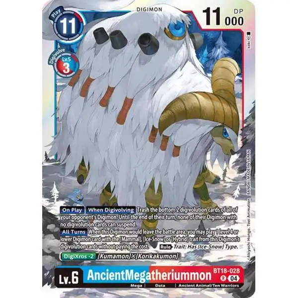Digimon Trading Card Game Release Special Booster 2.0 Rare AncientMegatheriummon BT18-028