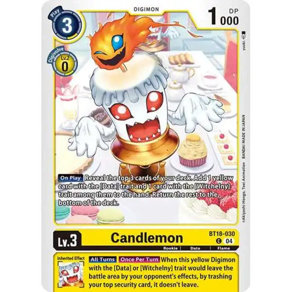 Digimon Trading Card Game Release Special Booster 2.0 Common Candlemon BT18-030