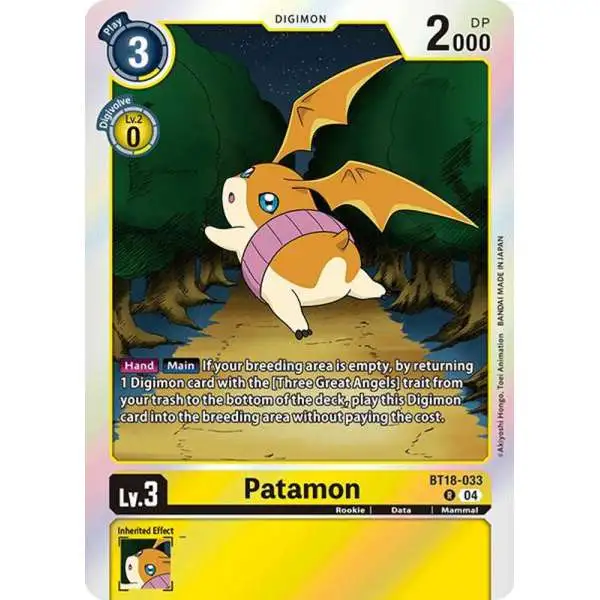 Digimon Trading Card Game Release Special Booster 2.0 Rare Patamon BT18-033